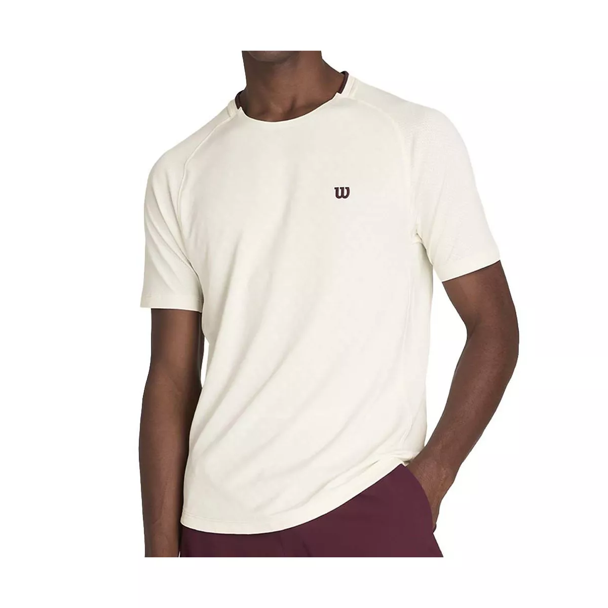 T-shirt Wilson Serve Out Homme Blanc cassé