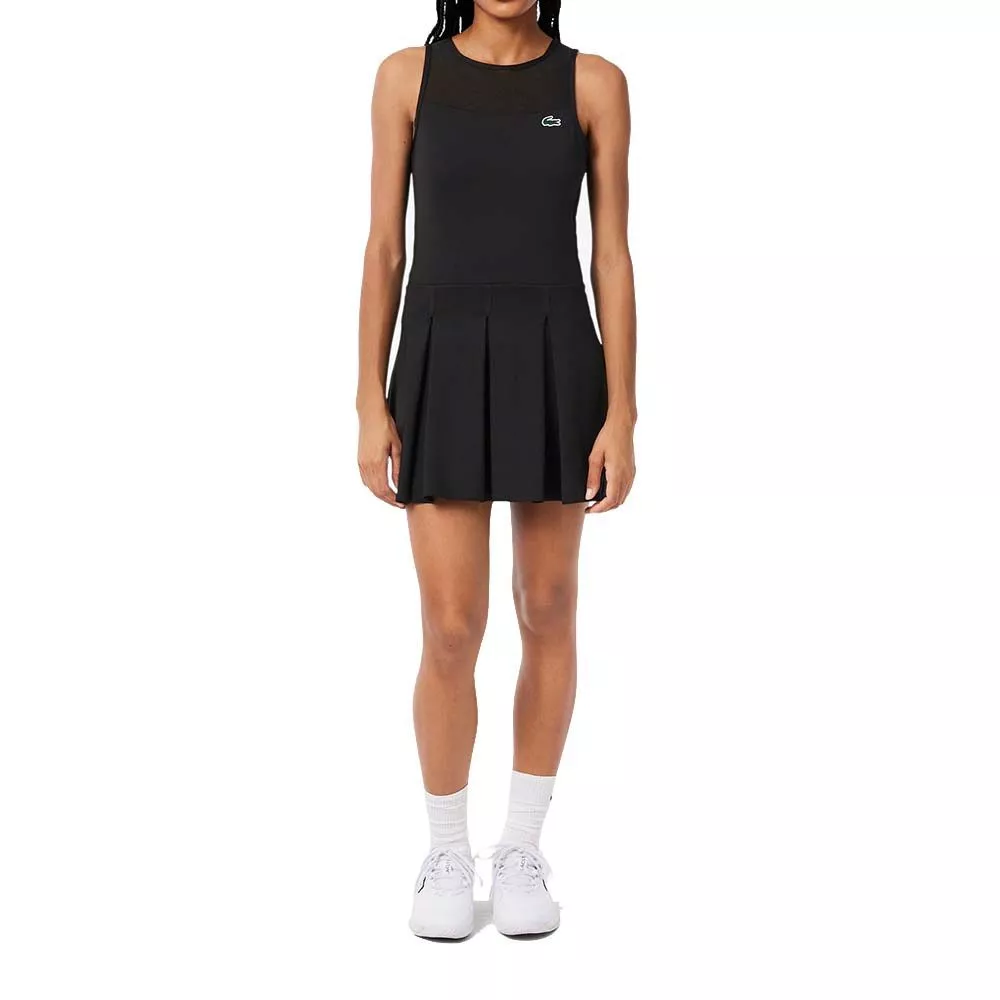 Robe Lacoste Plissée Stretch Noir