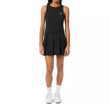 Robe Lacoste Plissée Stretch Noir