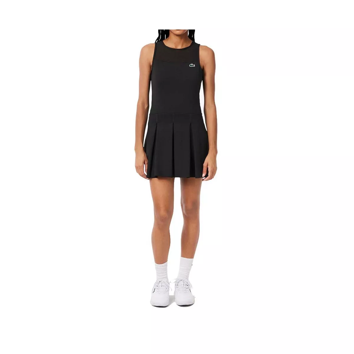 Robe Lacoste Plissée Stretch Noir