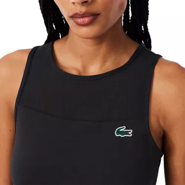 Robe Lacoste Plissée Stretch Noir