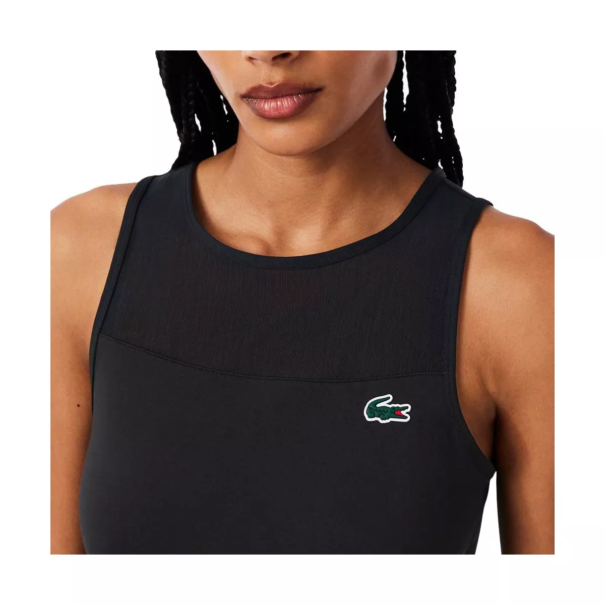 Robe Lacoste Plissée Stretch Noir