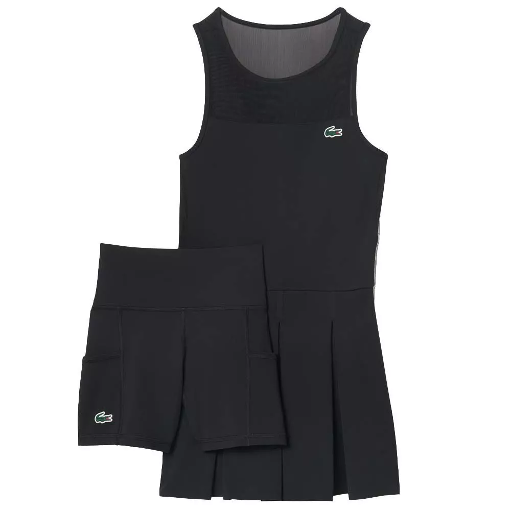 Robe Lacoste Plissée Stretch Noir