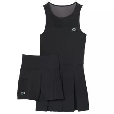 Robe Lacoste Plissée Stretch Noir