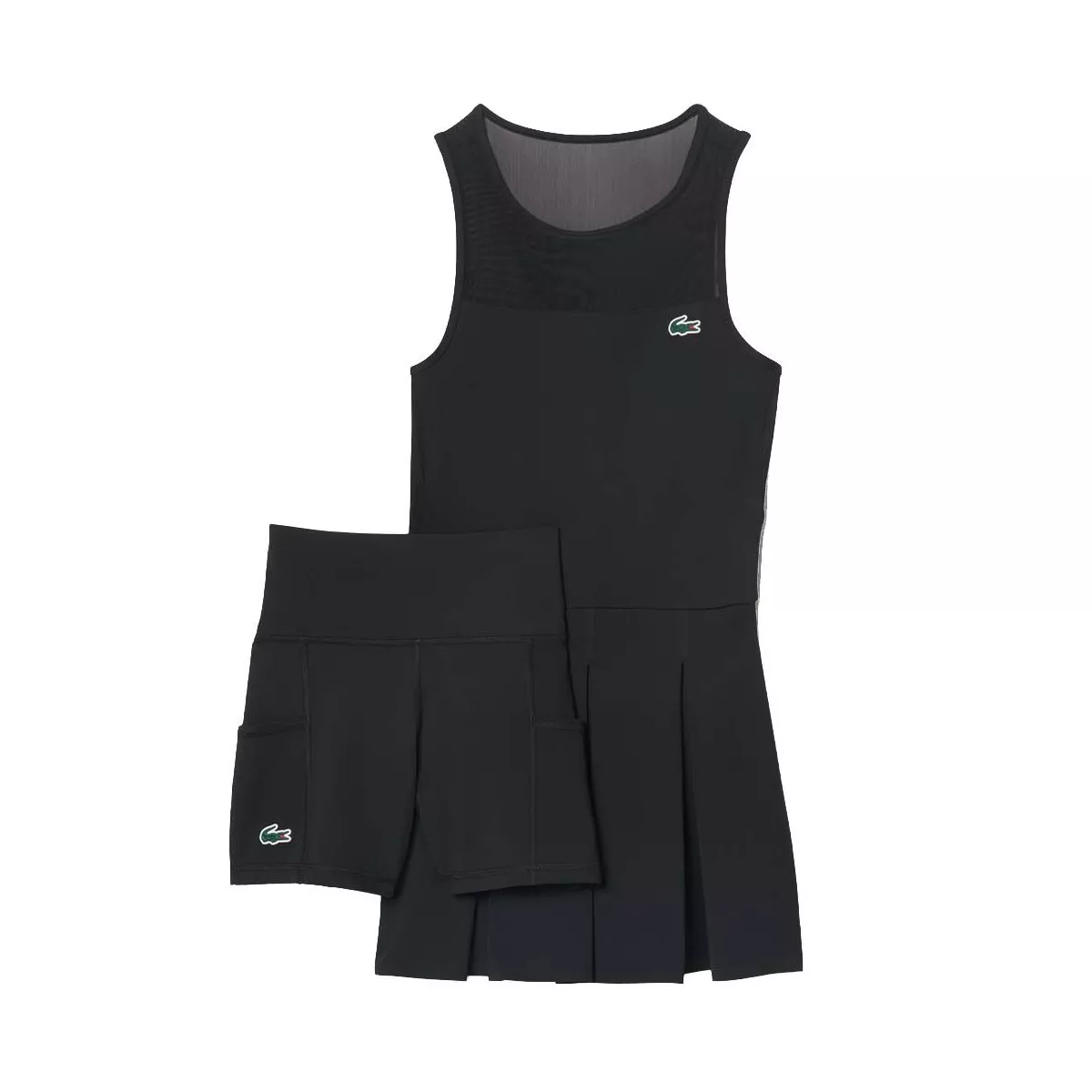 Robe Lacoste Plissée Stretch Noir