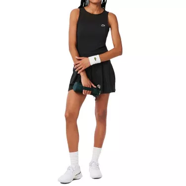 Robe Lacoste Plissée Stretch Noir