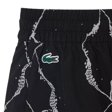 Short Lacoste Tennis Imprimé Réfléchissant Femme Noir