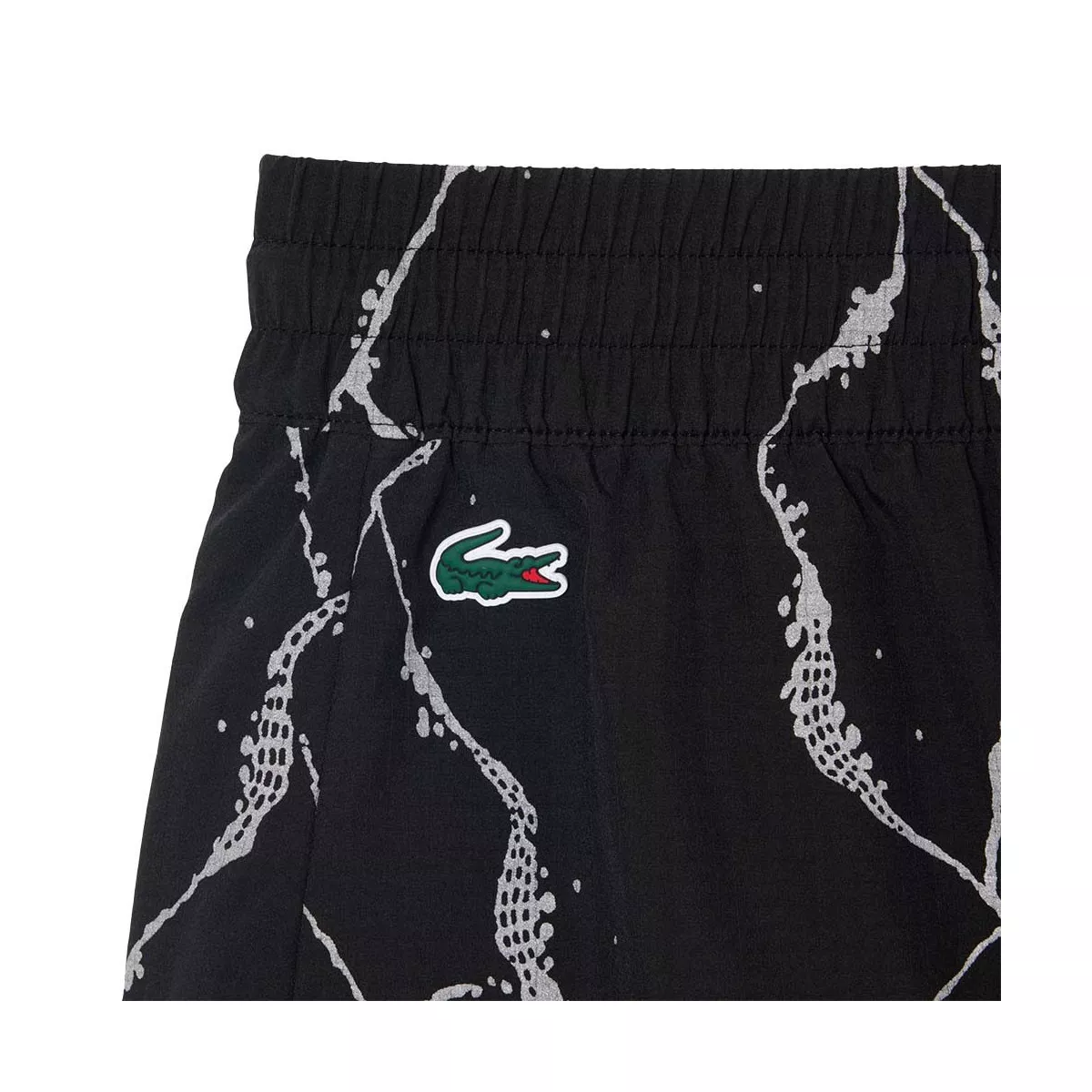 Short Lacoste Tennis Imprimé Réfléchissant Femme Noir