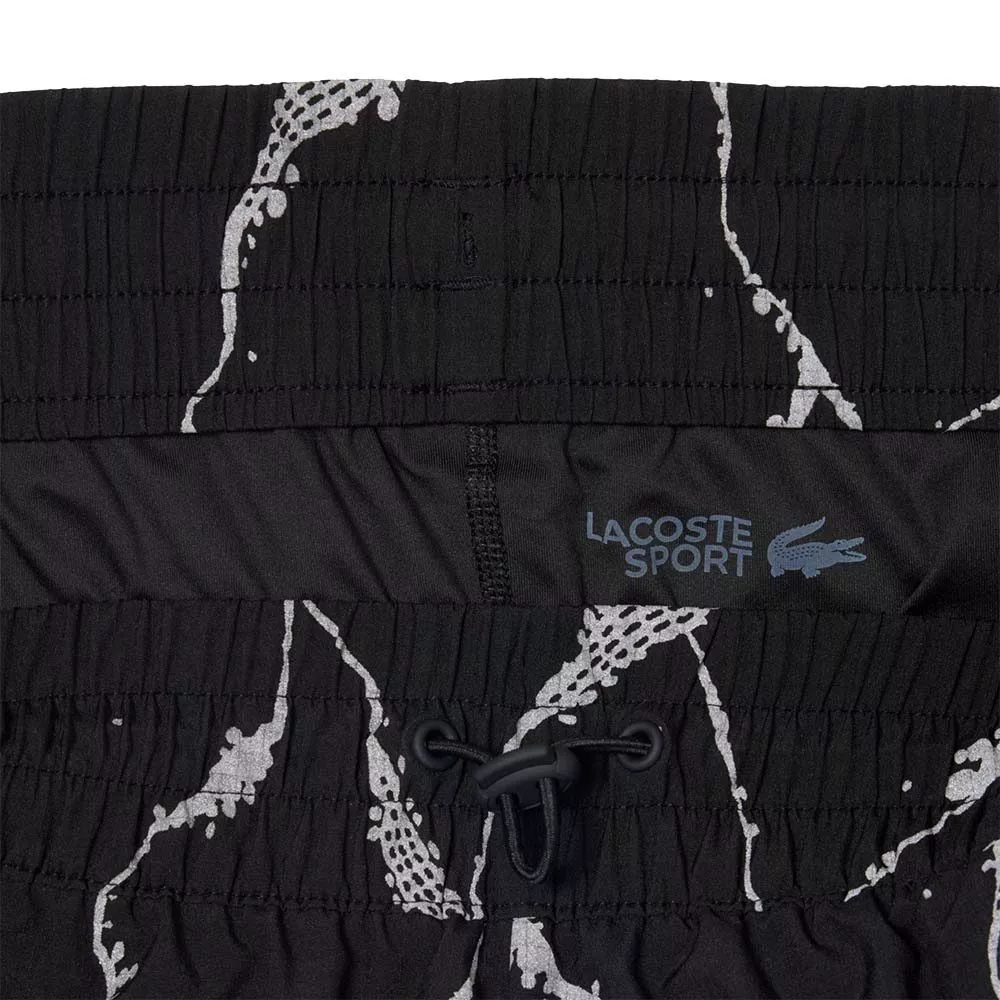 Short Lacoste Tennis Imprimé Réfléchissant Femme Noir