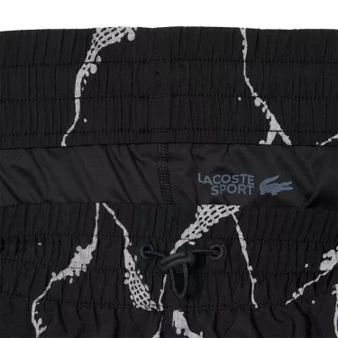Short Lacoste Tennis Imprimé Réfléchissant Femme Noir