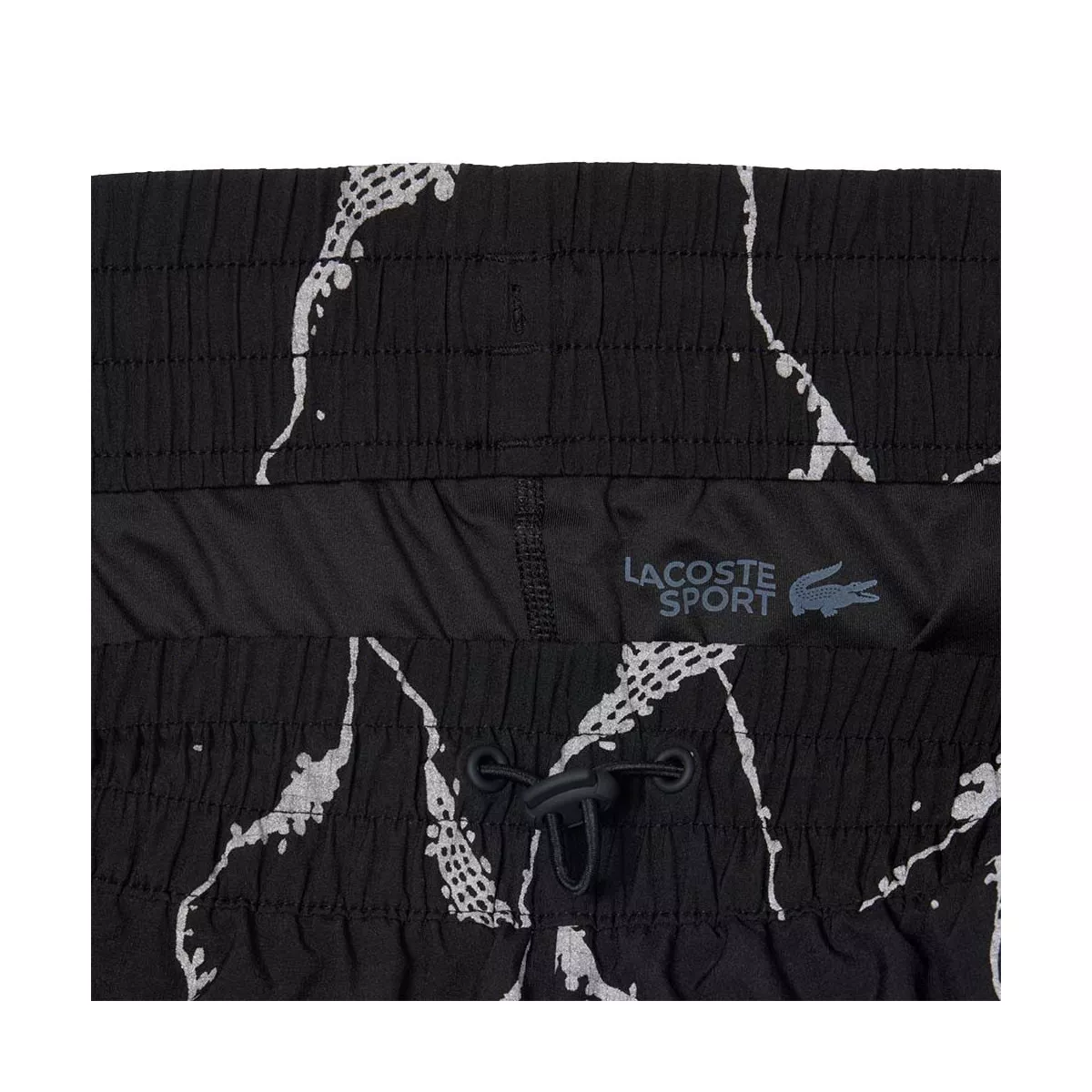 Short Lacoste Tennis Imprimé Réfléchissant Femme Noir