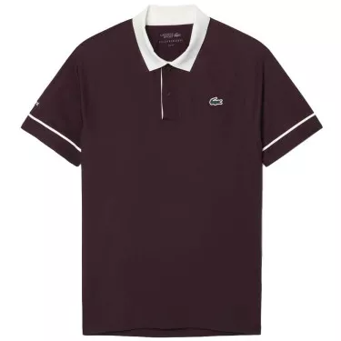 Polo Lacoste Tennis Novak Djokovic On Court Marron / Blanc
