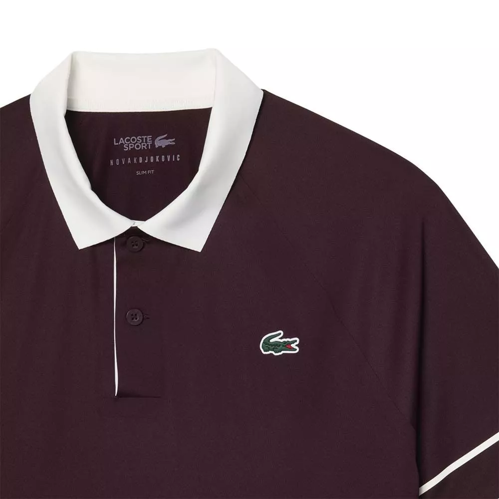 Polo Lacoste Tennis Novak Djokovic On Court Marron / Blanc