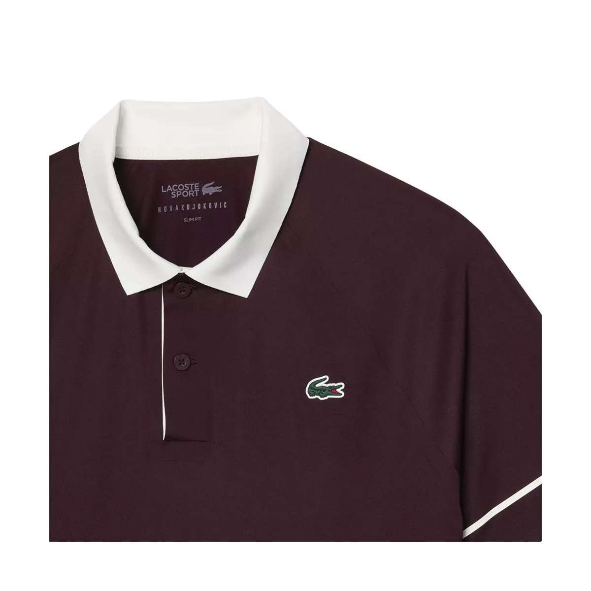 Polo Lacoste Tennis Novak Djokovic On Court Marron / Blanc